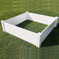 White Vinyl Raised Garden Bed Outdoor Decorative Vinyl White Rectangle Raised Garden Bed Fence