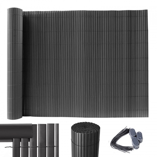 塑料竹纹效果围栏遮罩PVC花园遮阳卷帘围栏 隐私边框板