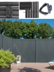 PVC Zaun Garten Terrasse PVC Sichtschutzmatte,Sichtschutz Garten Balkon Windschutz Terrasse Sichtschutzzaun Balkonverkleidung Zaunblende Wetterfest Gartenzaun Anthrazitschwarz