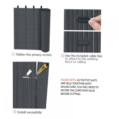 PVC Zaun Garten Terrasse PVC Sichtschutzmatte,Sichtschutz Garten Balkon Windschutz Terrasse Sichtschutzzaun Balkonverkleidung Zaunblende Wetterfest Gartenzaun Anthrazitschwarz