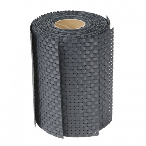 Anthracite Sichtschutzstreifen Anthrazit Rattan Polirattan belátásgátló szalag 255 cm hosszú 19 cm magas két tónusú barna szín kerítésbe fűzhető szélfogó