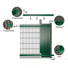 3D Fence Privacy Slats Kit Anti UV PVC Vertical Strip for Garden Strong Durable Structure Welded Mesh Panel