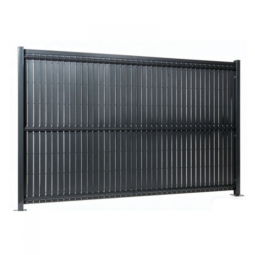 3D PVC Fence Vertical Slats System Kit occultation lattes PVC pour panneau rigide maille 55 H 1m03 L 2m50 Vert Kit de lamelles occultantes PVC rigide
