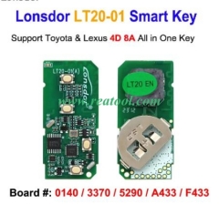 Lonsdor LT20-01 Smart Remote Car Key Board # 0140 