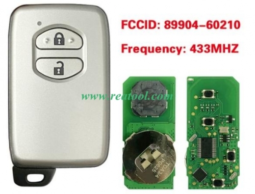 For TOYO-TA Land Cruiser 2007+ Smart Key, 2Buttons, B53EA P1 98 Chip, 433MHz Light Gray 89904-60210 A433