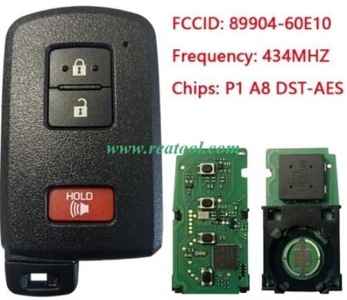 TOYO-TA Land Cruiser Smart Key, 3Buttons, BH1EK P1 A8 DST-AES Chip, 433MHz 89904-60E10