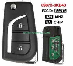 2 Button BA2TA 433MHz 8A Chip 89070-0KB40 Folding 
