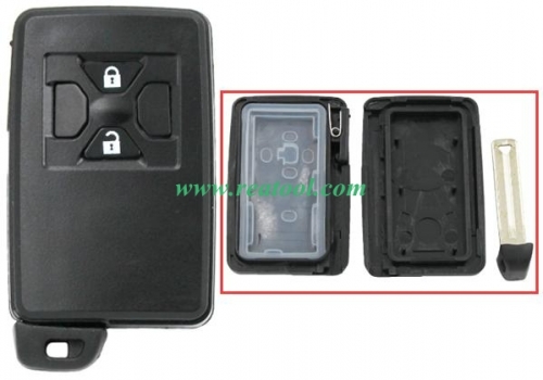 For TOYO-TA 2 button remote key shell , the blade with two side groove (black)