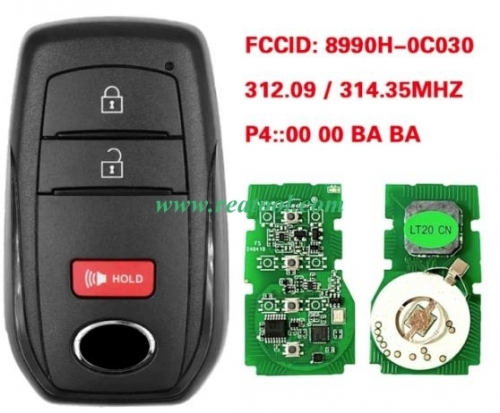 2023 - 2024 TOYO-TA Sequoia, Tacoma Smart Remote Key 8990H-0C030 HYQ14FBX P4::00 00 BA BA 312.09/314.35MHZ FSK