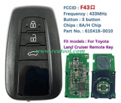 Smart Key for TOYO-TA Land Cruiser 3Buttons 128-Bi