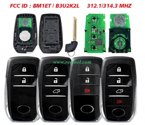 Smart Key B3U2K2L 0010 Board Fit For New TOYO-TA HILUX FORTUNER 312.1/314.3MHZ Can instead 0182 BM1ET FCC: BM1ET /B3U2K2L
