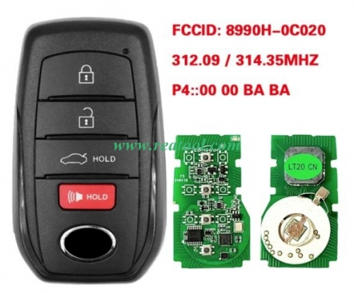 2023-2024 TOYO-TA Sequoia Smart Remote Key HYQ14FBX 8990H-0C020 P4::00 00 BA BA 312.09/314.35MHZ FSK