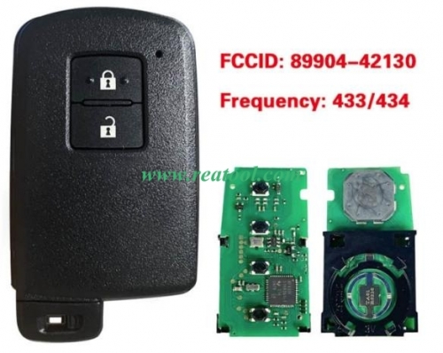 For TOYO-TA Rav4 2013+ Smart Key, 2Buttons, BA1EQ P1 88 DST-AES Chip, 433MHz 89904-42130