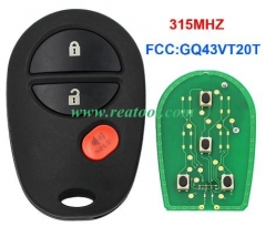 TOYO-TA 2+1 button remote key with 315mhz