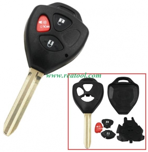 For TOYO-TA 2+1 button remote key shell with Toy43 blade
with red panic