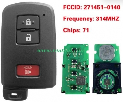 For TOYO-TA Land Cruiser Smart Key, 3Buttons, BH1EW P1 A8 DST-AES Chip, 433MHz 89904-60K30