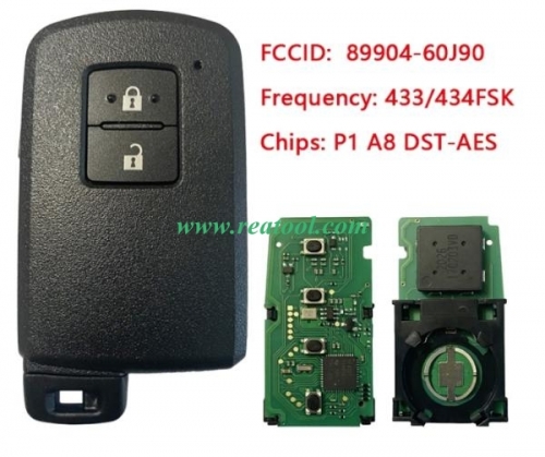 TOYO-TA Land Cruiser Smart Key, 2Buttons, BH1EW P1 A8 DST-AES Chip, 433MHz 89904-60J90