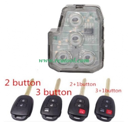 TOYO-TA 3+1 button remote key with 315MHZ compatible with 
FCCID --HYQ12BEL
and FCCID--HYQ12BDM
 2,3, 2+1, 3+1 button , please choose
