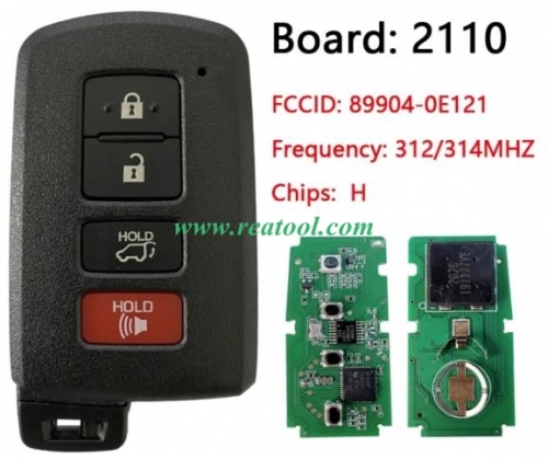 2014-2019 For TOYO-TA Highlander 4-Button Smart Key 89904-0E121 HYQ14FBA (AG Board 2110 )