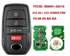 2023 TOYO-TA bZ4X Smart Remote Key 4 Button 8990H-