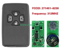 TOYO-TA Smart Key 4 Buttons Slider Door 312MHz PCB