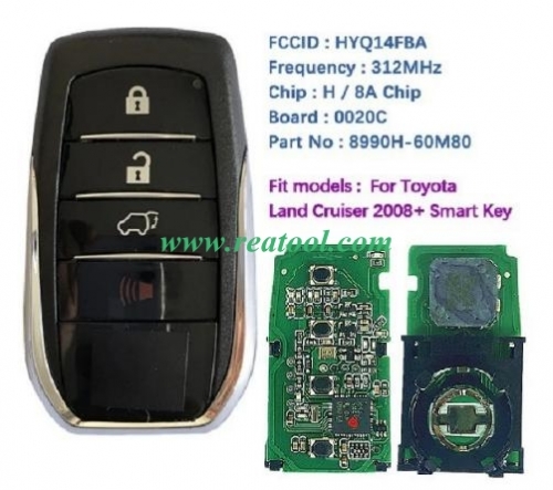 2018+ For TOYO-TA Land Cruiser Proximity Remote Fob 8990H-60M80 - FCC HYQ14FBA 312MHZ (AG Board – 2110)