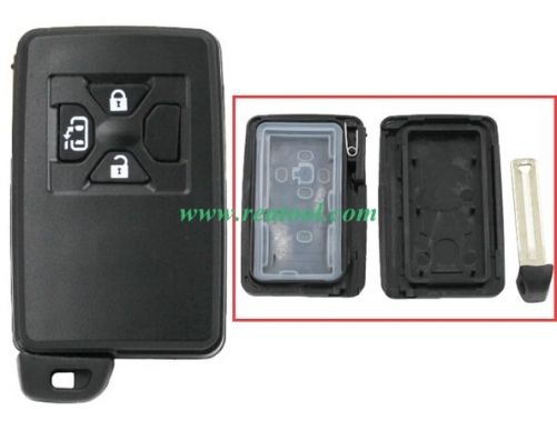 For TOYO-TA 3 button remote key shell , the blade with two side groove (black)