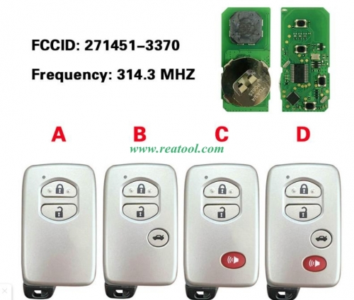TOYO-TA smart card board 4 key 314.3 MHZ number 271451-3370-USA