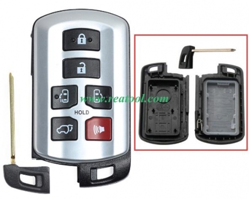 For TOYO-TA Sienna 6 button remote key blank  with blade