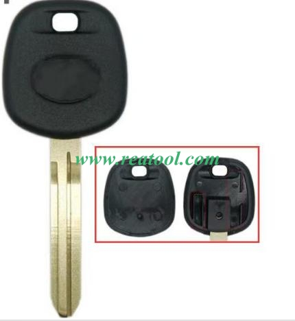 For TOYO-TA transponder key blank Toy43 blade 
with carbon chip part and  TPX long chip part