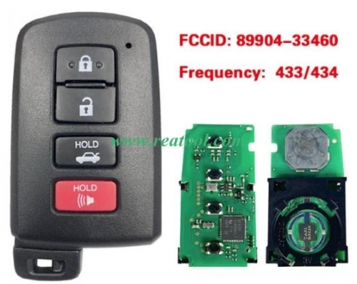 For TOYO-TA Camry, Avalon, Aurion Smart Key, 4Buttons, BA4EQ P1 88 DST-AES Chip, 433MHz 89904-33460 Keyless Go 61E377-0010