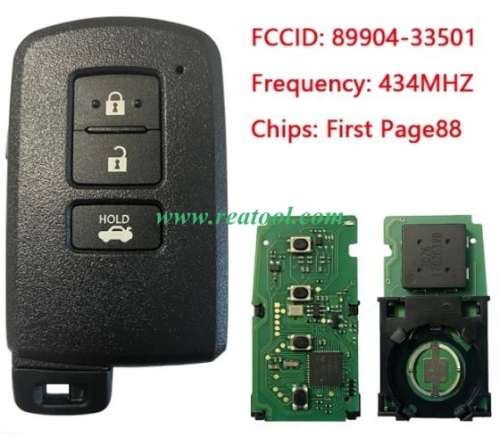 For Smart Key for TOYO-TA Auris Rav 4 3Buttons 434MHz First Page88 Model BA9EQ Part No 89904-33501