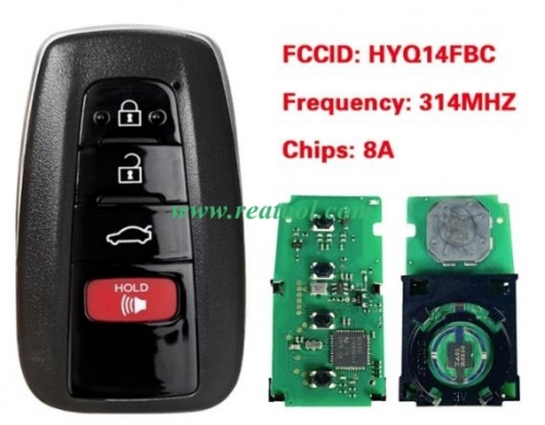 for P/N: 89904-06220, 89904-06240 Smart Remote Key Keyless 315MHz Fob for TOYO-TA Camry 2018 2019 2020 FCCID: HYQ14FBC