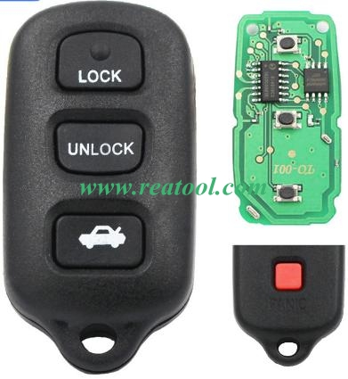 TOYO-TA 3+1 button remote key with 314.4mhz 
FCC:HYQ12BBX-314.4mhz
HYQ12BAN -314.4mhz
HYQ1512Y--314.4mhz
the 3 model, same remote