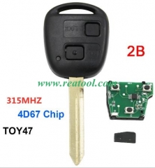 TOYO-TA 2 Button 315MHZ for TOYO-TA RAV4 Corolla Y