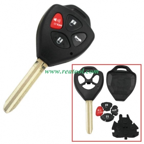 For TOYO-TA 3+1 button remote key shell with Toy43 blade
with red panic