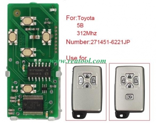 Smart Card Board 5 Buttons 312MHZ Number 271451-6221JP for TOYO-TA