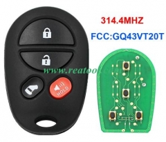 TOYO-TA 4 button remote with 314.4mhz