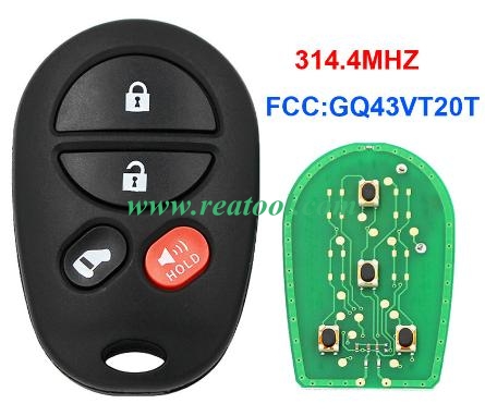 TOYO-TA 4 button remote with 314.4mhz