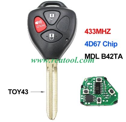 TOYO-TA alphard 4 button remote
with 315mhz before 2005 year
with 4D67 Chip