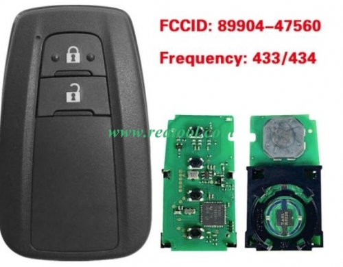 For TOYO-TA Prius 2016+ Smart Key, 2Buttons, BR1EW P4 A9 DST-AES Chip, 434MHz 89904-47560