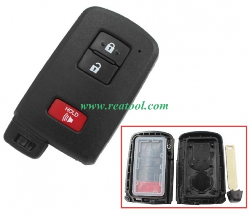 For TOYO-TA 2+1 button remote key shell, the button is square