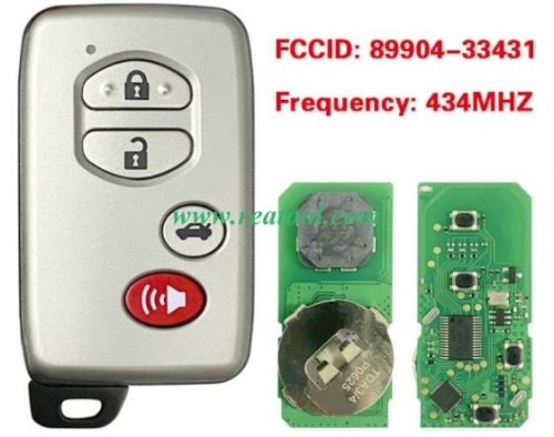TOYO-TA Aurion 2010+ Smart Key, 4Buttons, B77EA P1 98 4D-67, 433MHz Light Gray 89904-33430 89904-33431