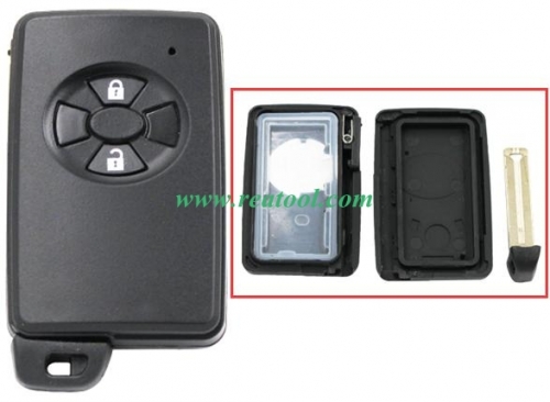For TOYO-TA 2 button remote key shell , the blade with two side groove (black)