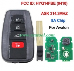 3+1/4 Button Smart Remote Car Key Fob ASK 314.3MHz