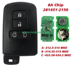 4 Button For TOYO-TA Smart Key FOB Sienta VOXY Esq