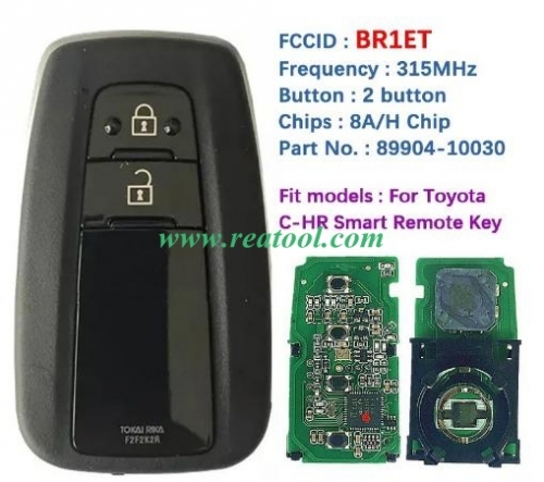 For TOYO-TA C-HR smart key 2buttons 315mhz dst aes BR1ET Page1 A9 DST-AES,315MHZ 89904-10030