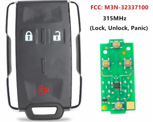 For GMC Keyless Entry Remote Control 2+1B 315MHz for Chevrolet Tahoe Suburban, for GMC Yukon XL FCC: M3N-32337100