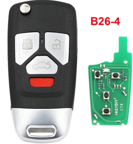 For Audi Style 3+1 button remote key  B26-3+1 for
KD300 and KD900 and URG200 to produce any model 
remote