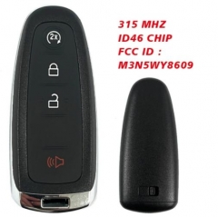 4 Button Remote Smart Car Key 315Mhz ID46 Chip FCC